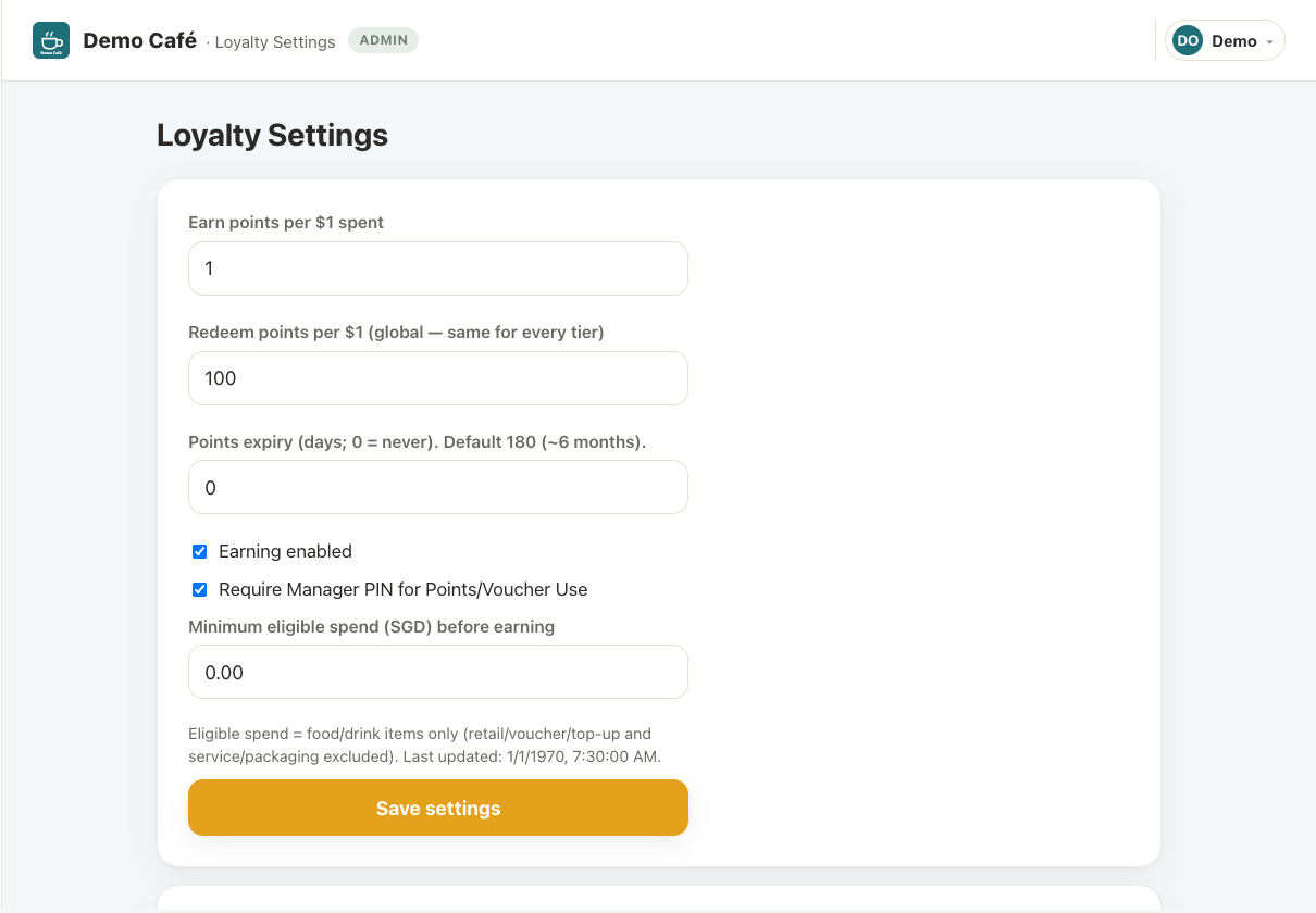Loyalty and wallet in the branded customer app
